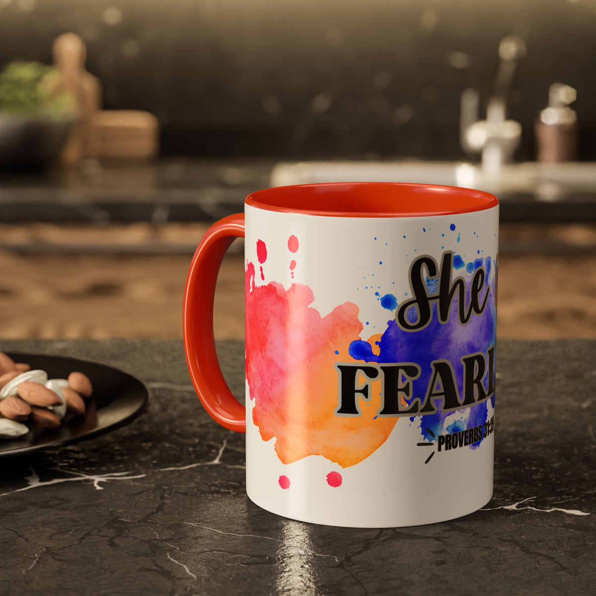 She Is Fearless Proverbs 31:25 Inspirational Christian Mug