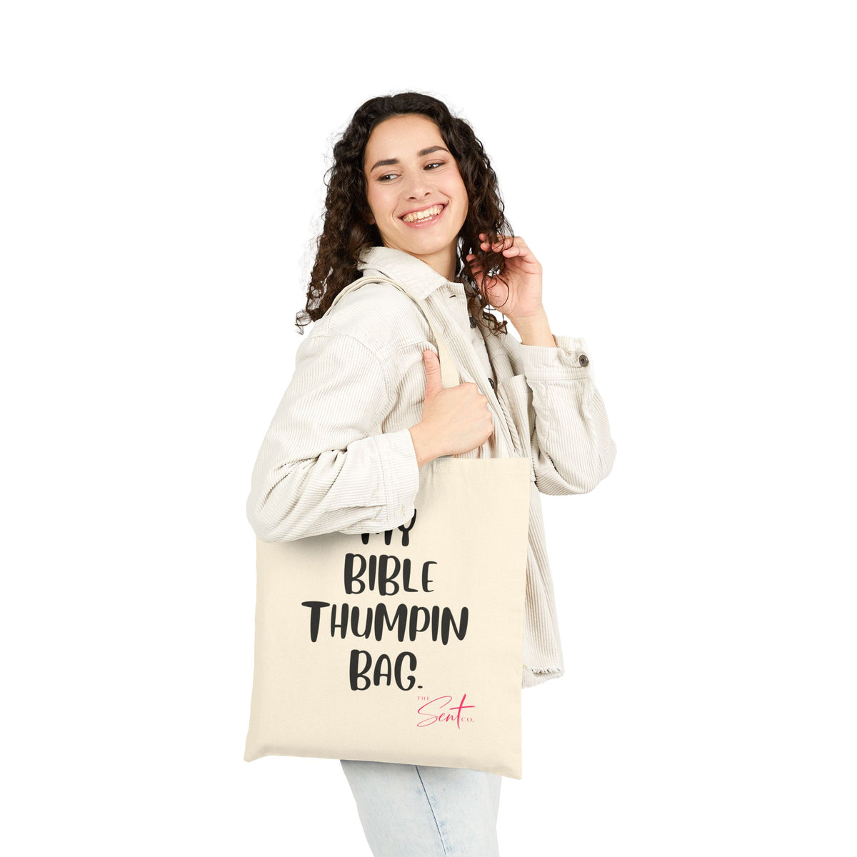 Bible Thumpin' Tote Bag — 'My Bible Thumpin Bag' Cotton Canvas Shopper