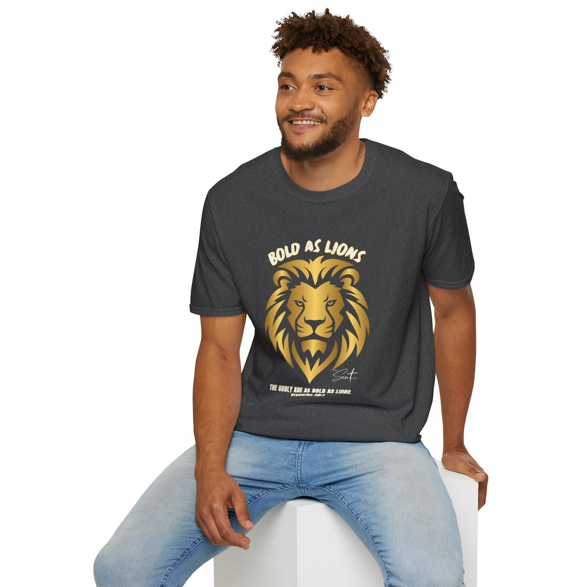 Jesus Cross T-Shirt — "Jesus" Scripture Design (Matthew 28:19, Psalms 23:3)