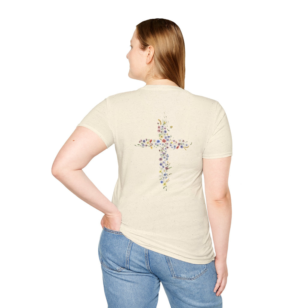 Jesus Is The Light Floral Cross Christian T-Shirt