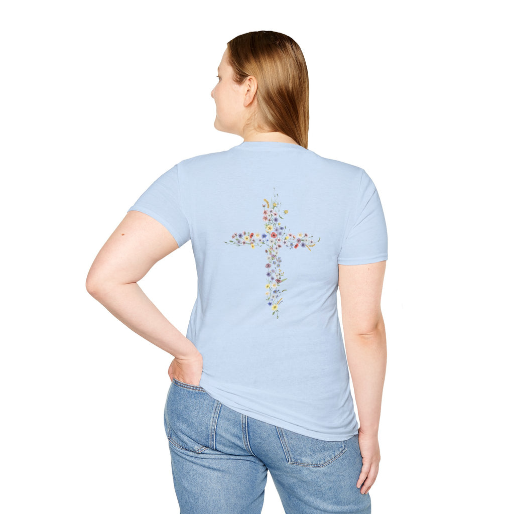 Jesus Is The Light Floral Cross Christian T-Shirt
