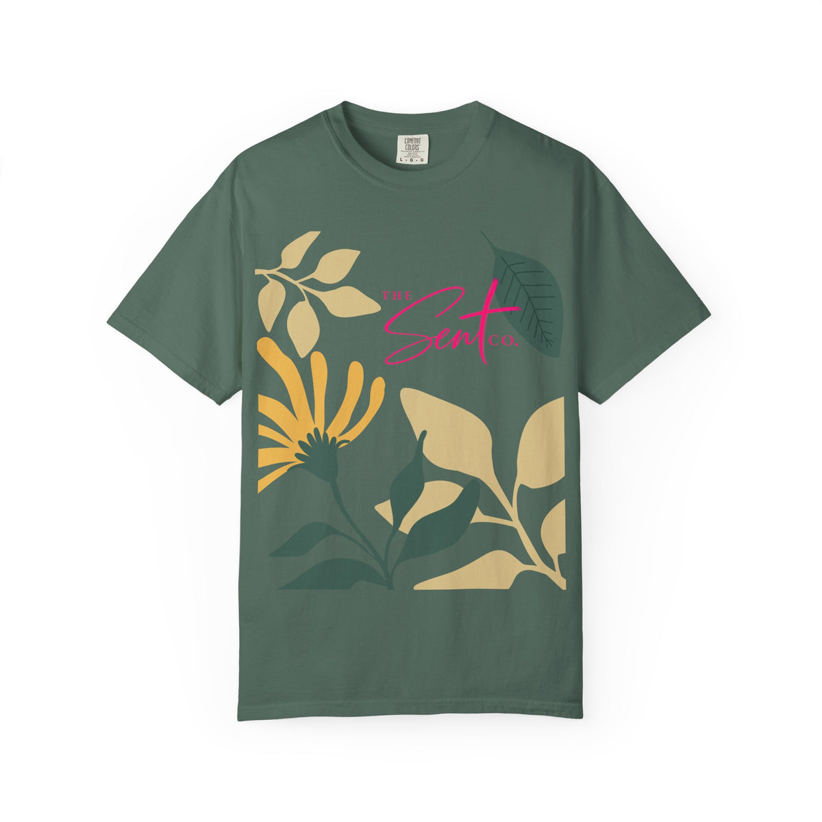 Floral Script Tee -"Here I am. Send me." Isaiah 6:8 (Back Print) The  Sent Co. (Front Print)
