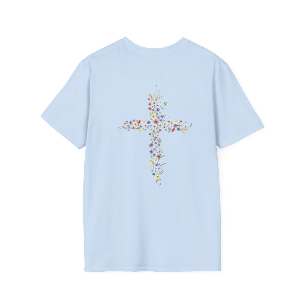 Jesus Is The Light Floral Cross Christian T-Shirt