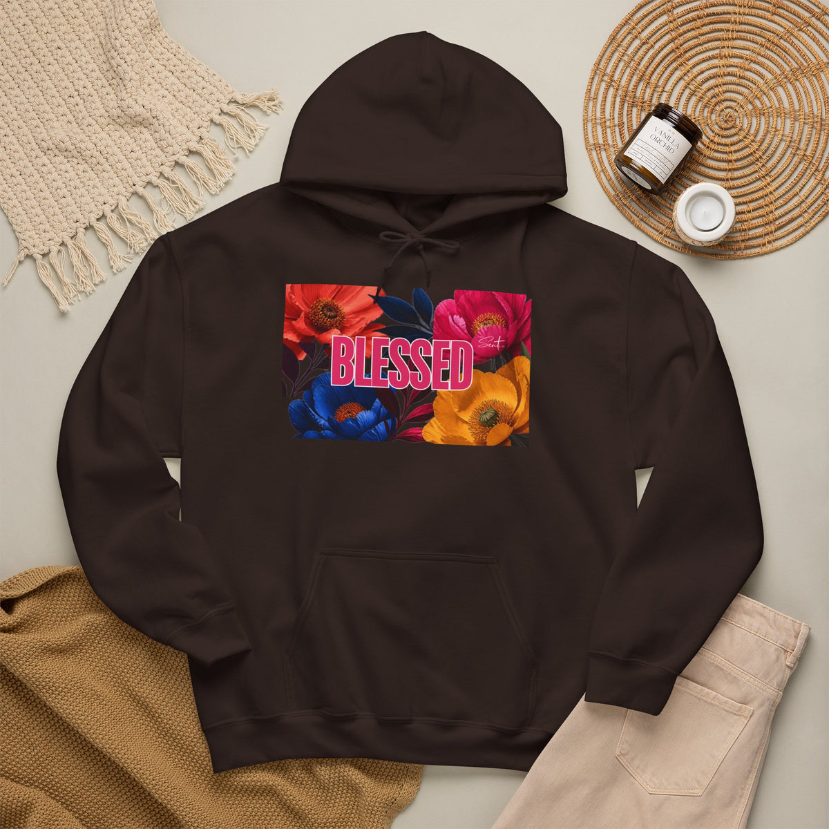 Blessed Floral Graphic Hoodie