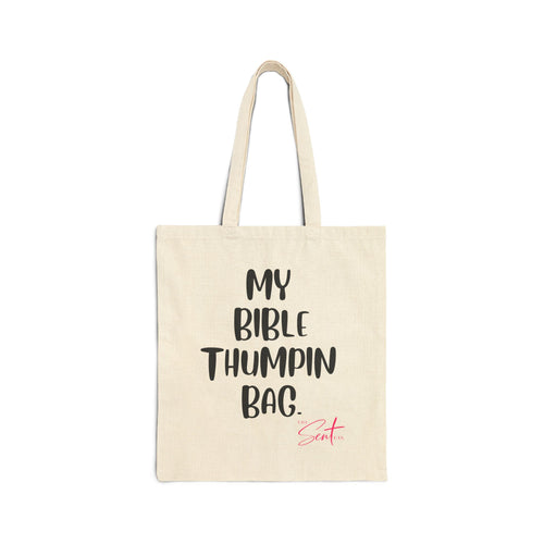 Bible Thumpin' Tote Bag — 'My Bible Thumpin Bag' Cotton Canvas Shopper