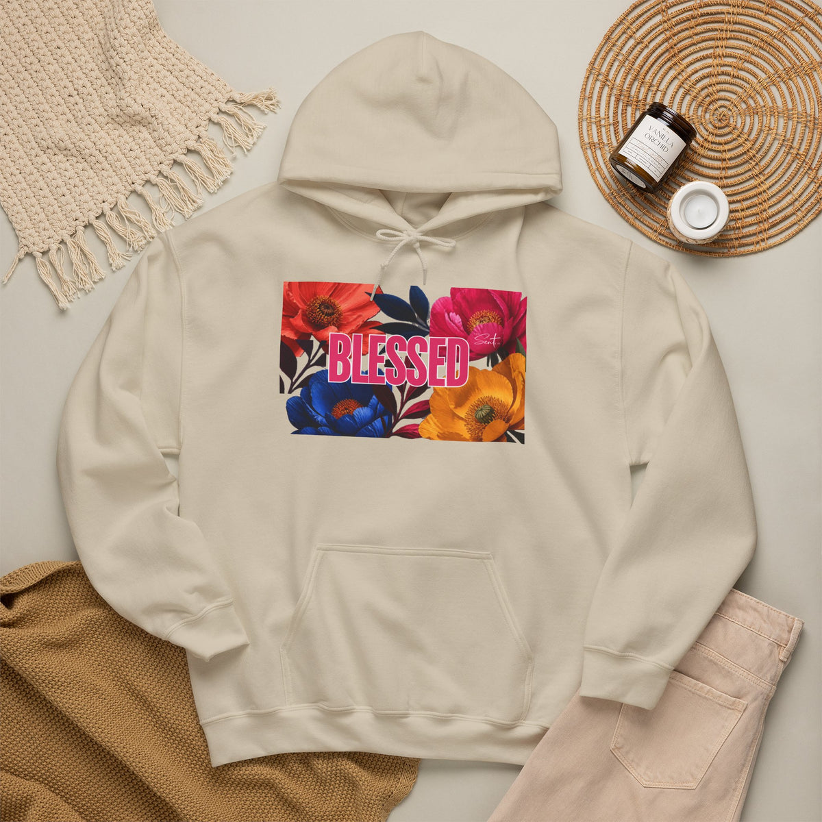 Blessed Floral Graphic Hoodie
