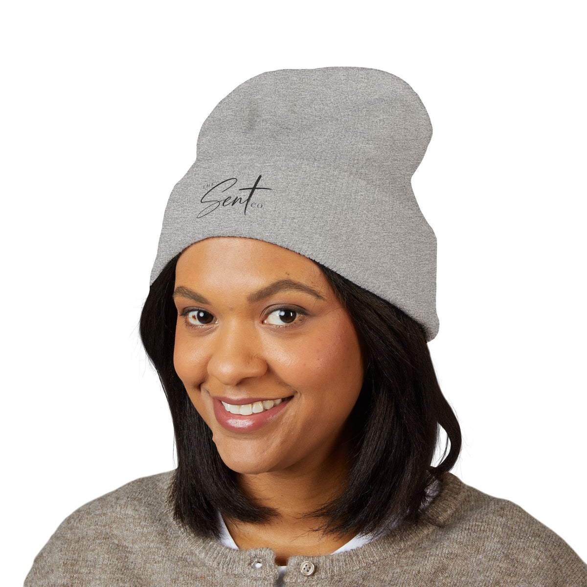 The Sent Co. Embroidered Beanie — Classic Cuffed Knit Hat