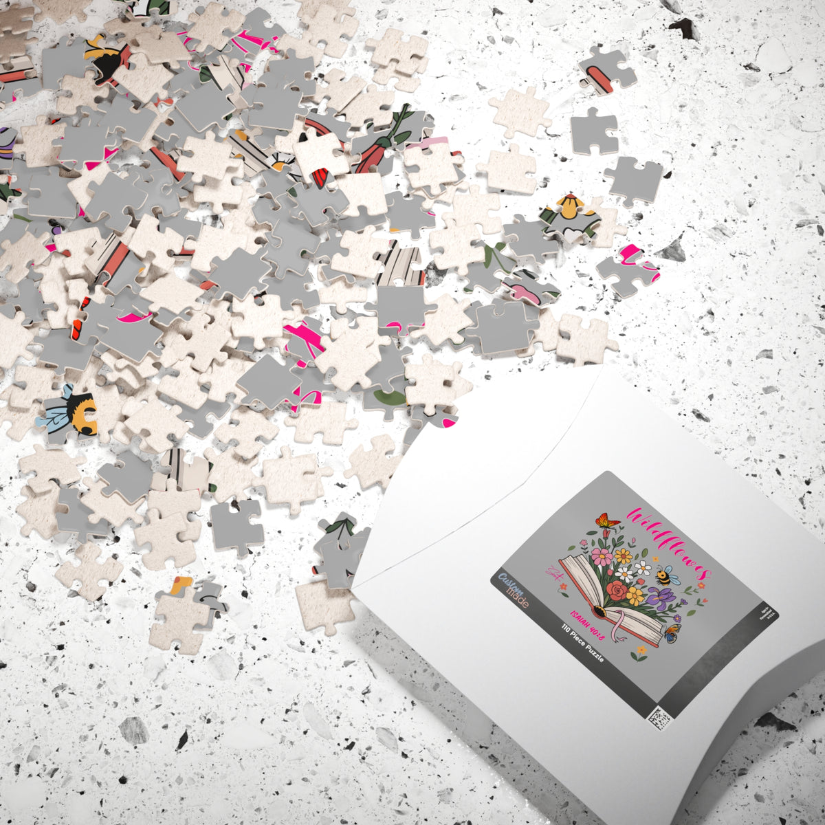 Wildflowers and Open Bible Christian Jigsaw Puzzle
