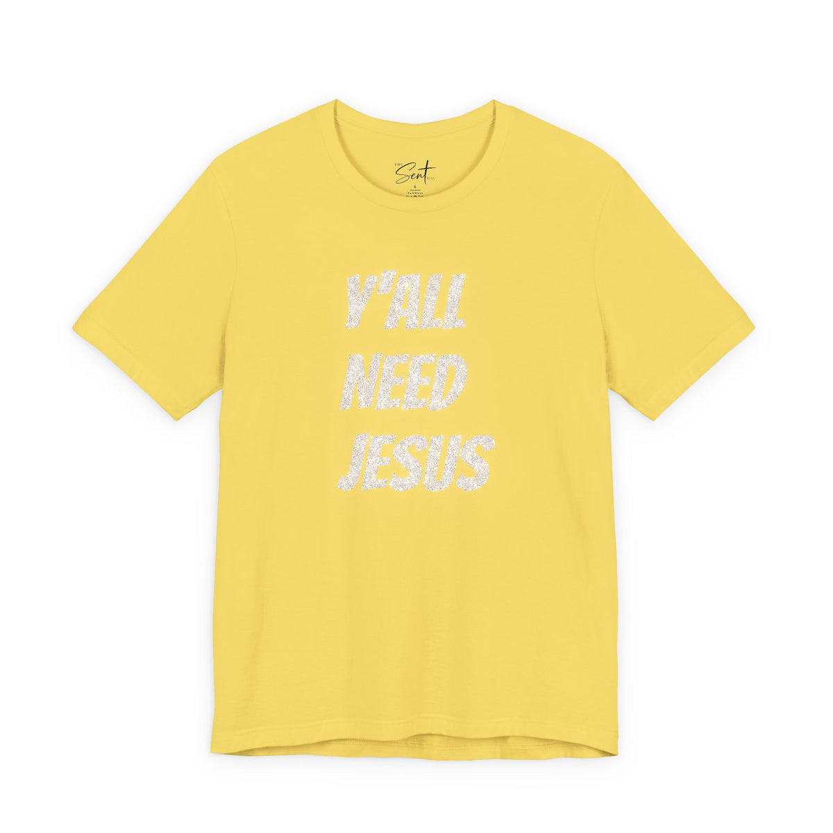 Y'all Need Jesus Graphic Tee — Floral Script Christian Shirt