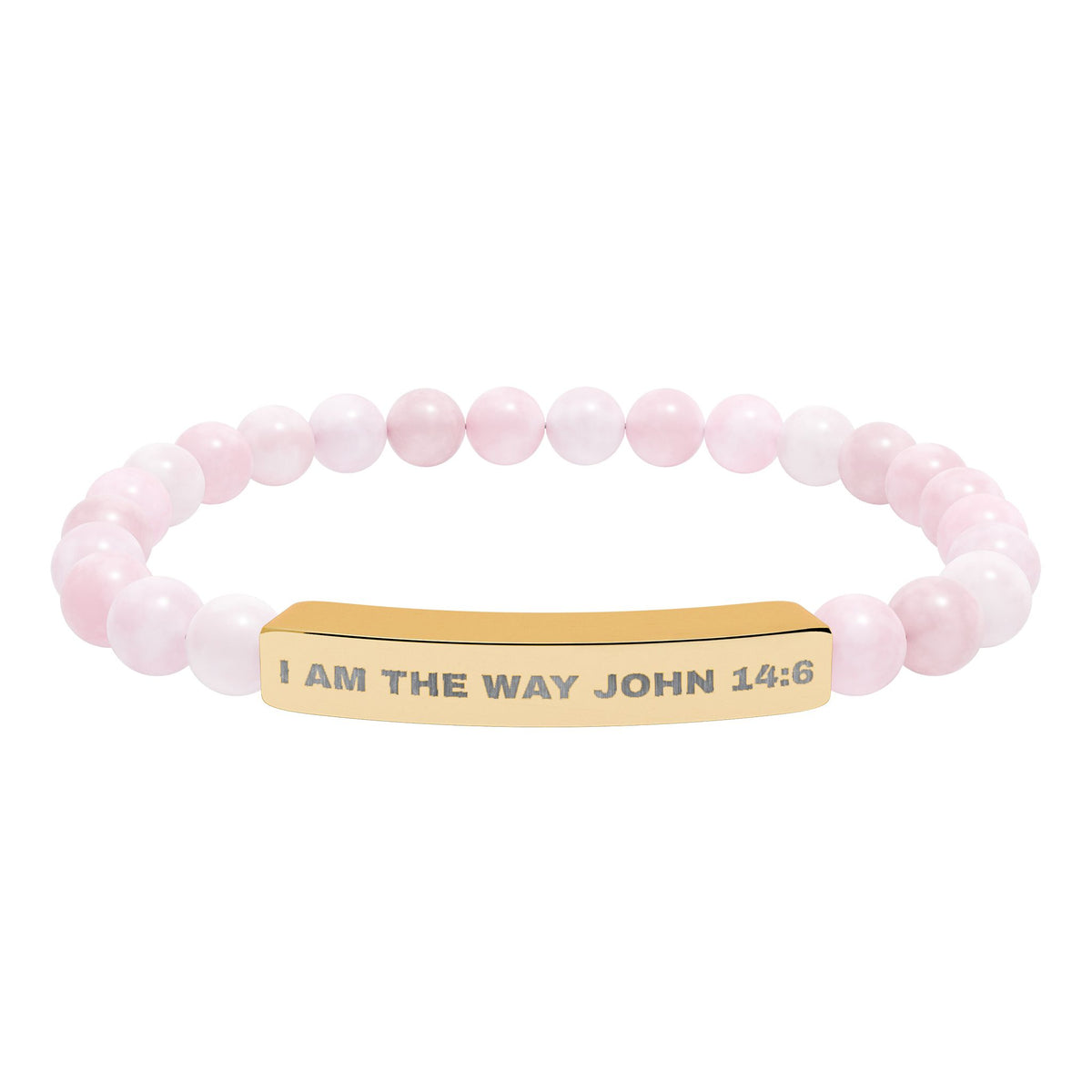 I AM THE WAY-Engravable Natural Stone Stretch Bar Bracelet - Personalized Scripture/Message