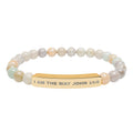 I AM THE WAY-Engravable Natural Stone Stretch Bar Bracelet - Personalized Scripture/Message