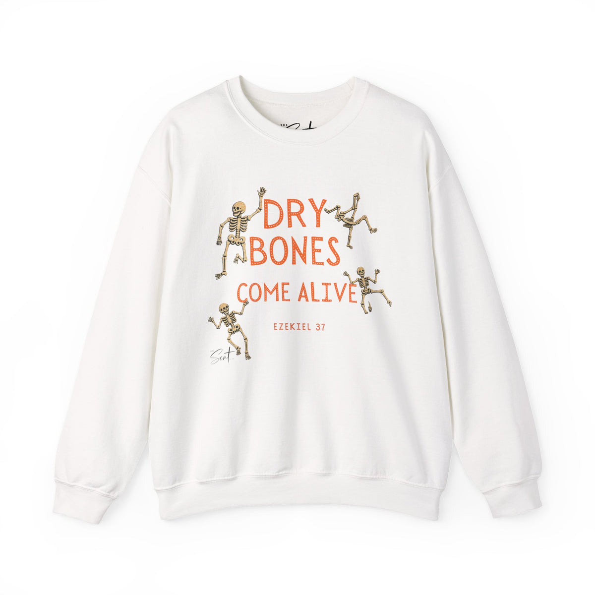Crewneck Sweatshirt — "Dry Bones Come Alive" Ezekiel 37 Skeleton Graphic