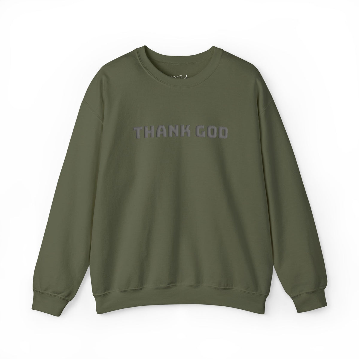 Thank God Embroidered Crewneck Sweatshirt