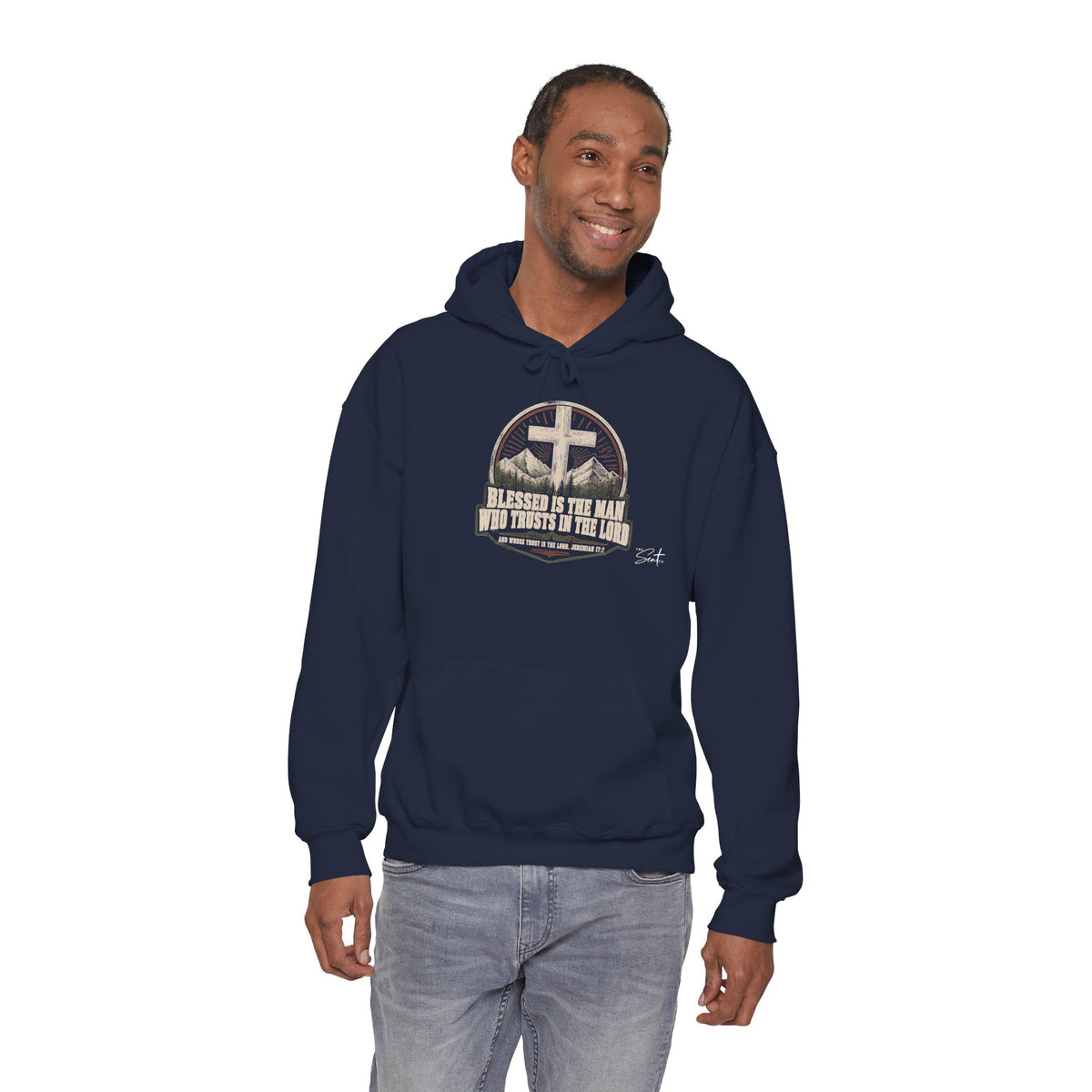 Blessed Is The Man Hoodie – Christian Cross Faith Sweatshirt