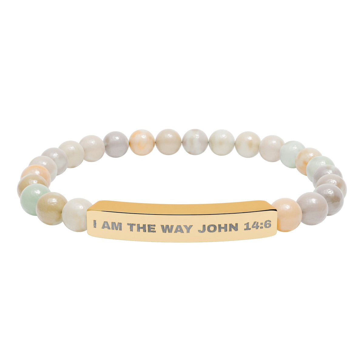 Copy of Engravable Natural Stone Stretch Bar Bracelet - Personalized Scripture/Message