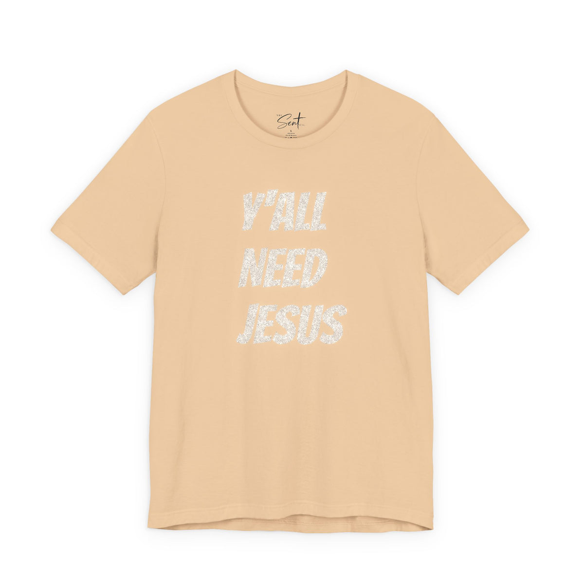 Y'all Need Jesus Graphic Tee — Floral Script Christian Shirt