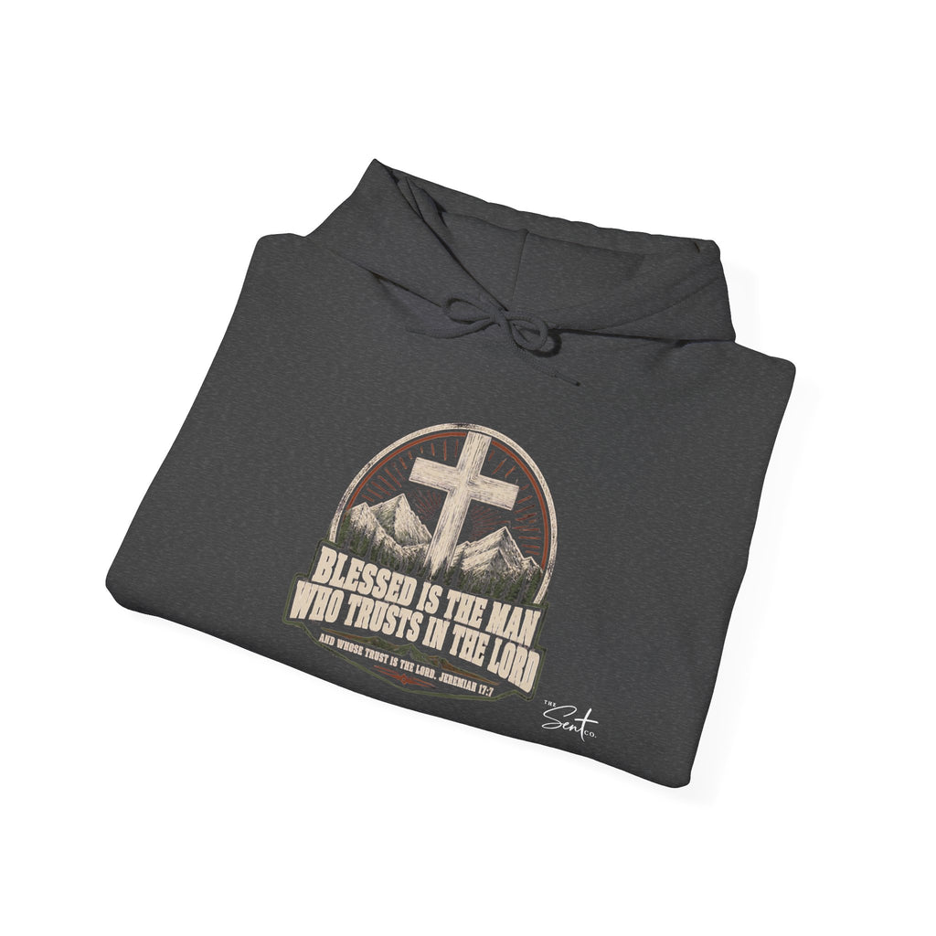 Blessed Is The Man Hoodie – Christian Cross Faith Sweatshirt