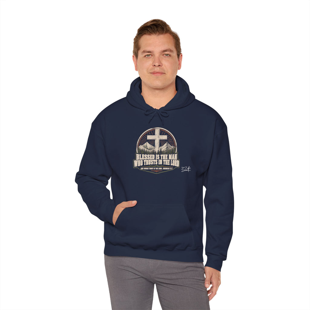 Blessed Is The Man Hoodie – Christian Cross Faith Sweatshirt