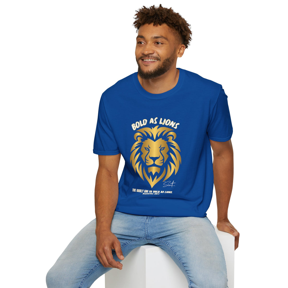 Jesus Cross T-Shirt — "Jesus" Scripture Design (Matthew 28:19, Psalms 23:3)