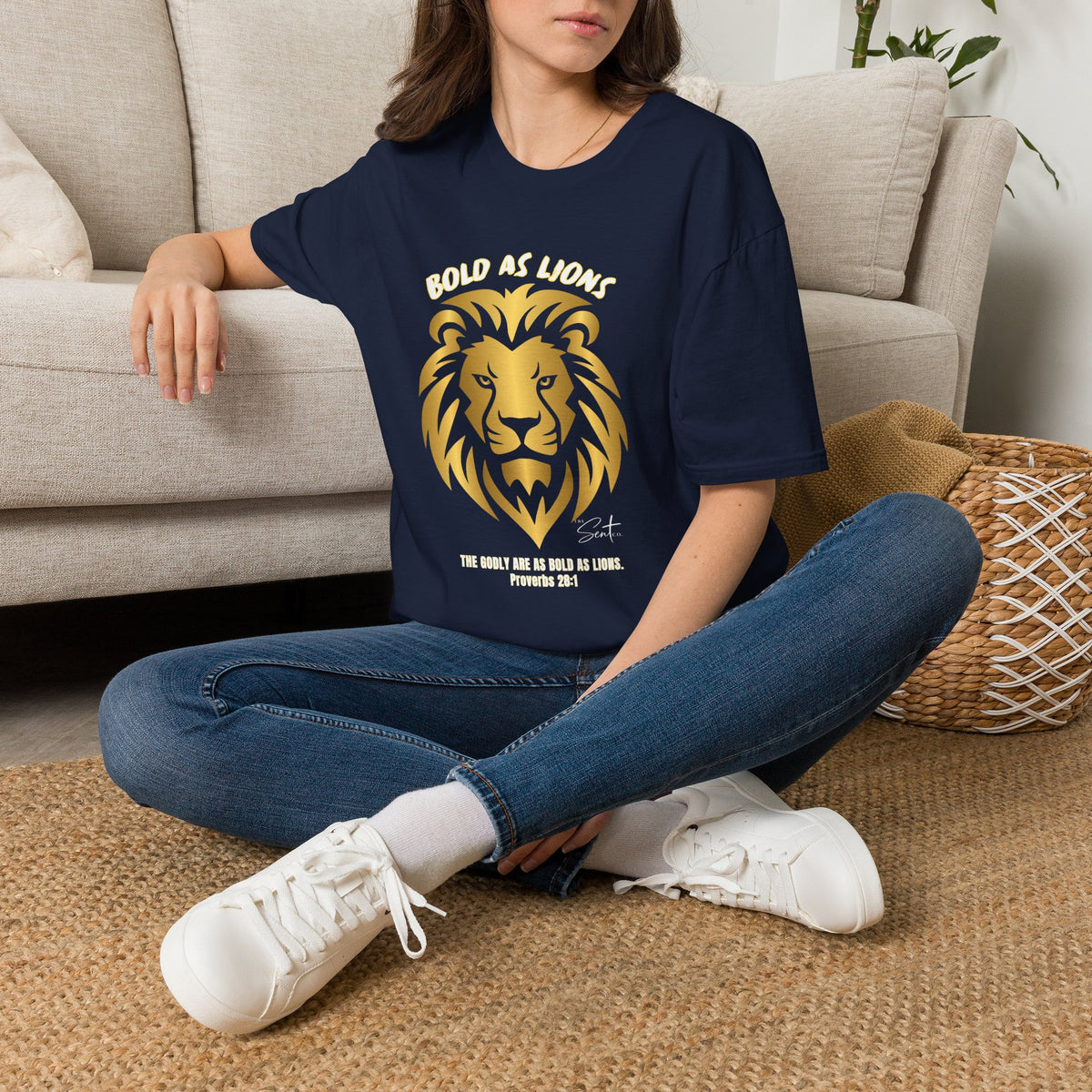 Jesus Cross T-Shirt — "Jesus" Scripture Design (Matthew 28:19, Psalms 23:3)