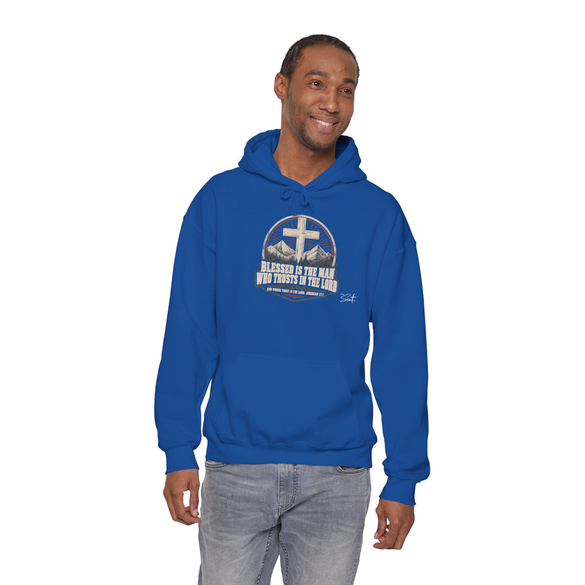 Blessed Is The Man Hoodie – Christian Cross Faith Sweatshirt