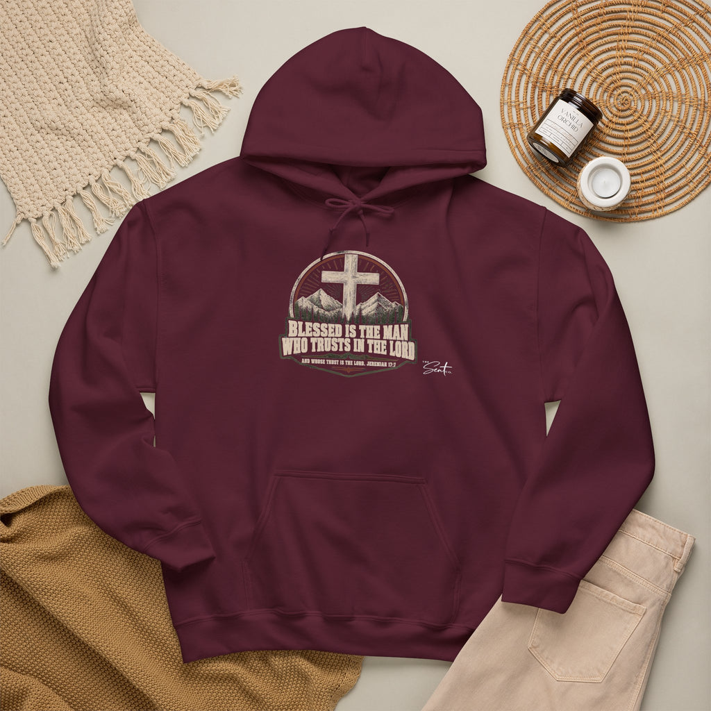 Blessed Is The Man Hoodie – Christian Cross Faith Sweatshirt